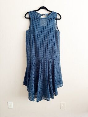 Tibi Blue Laser Cut Dress size 8